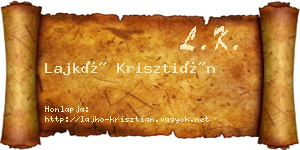 Lajkó Krisztián névjegykártya