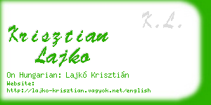 krisztian lajko business card