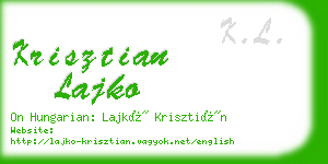 krisztian lajko business card